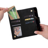 EIDERWOOD iPhone 12 Pro Max Cover med Kortholder & Lynlåslomme - Sort