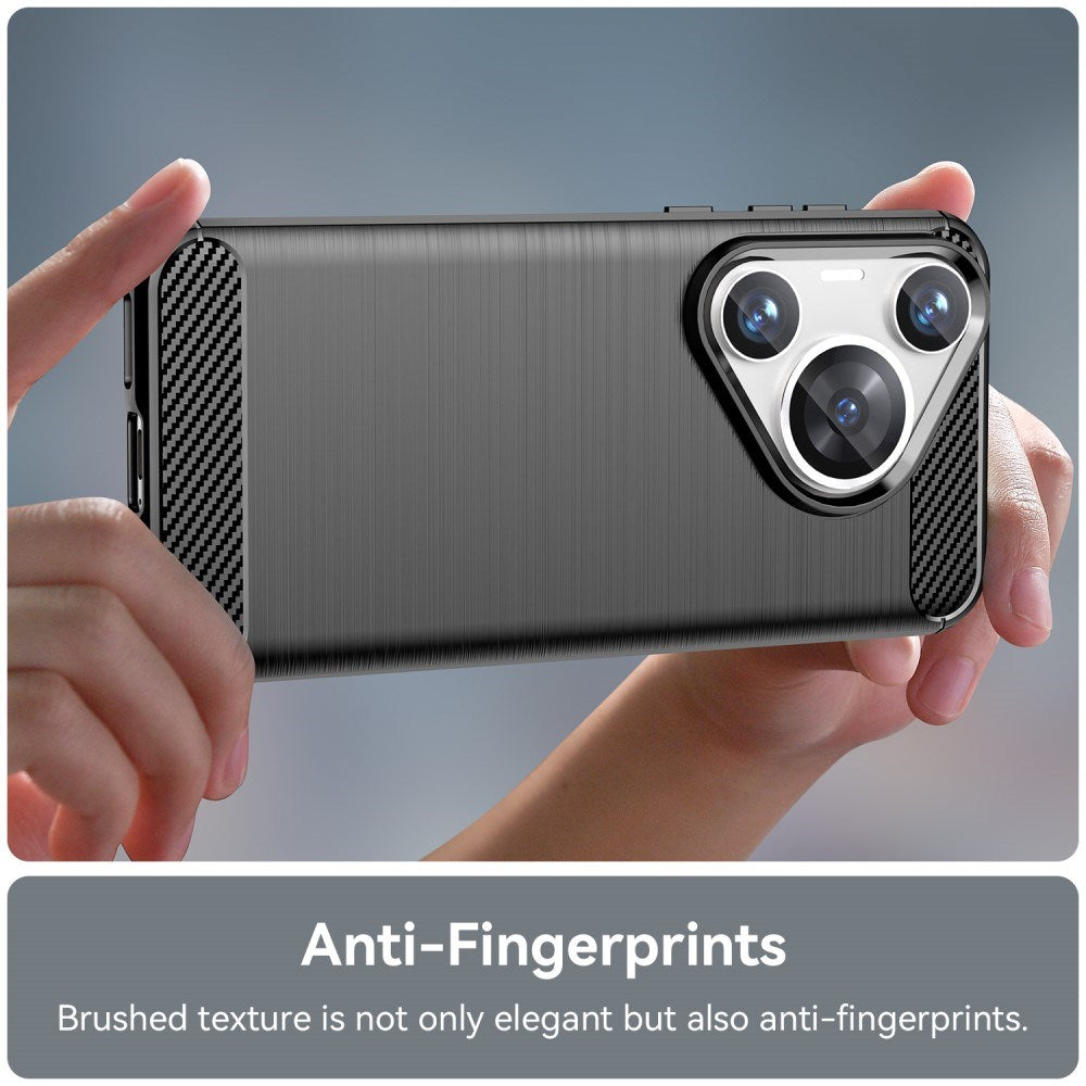 EIDERWOOD Huawei Pura 70 Pro / 70 Pro+ (Plus) Brushed Carbon Mobil Cover - Sort