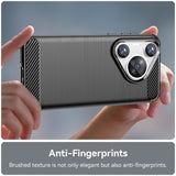 EIDERWOOD Huawei Pura 70 Pro / 70 Pro+ (Plus) Brushed Carbon Mobil Cover - Sort