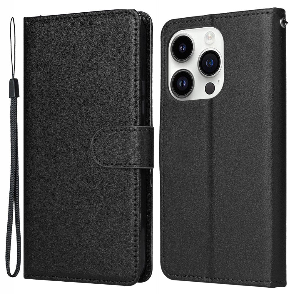 EIDERWOOD - iPhone 14 Pro Max Kunstlæder Flip Cover m. Strop - Sort