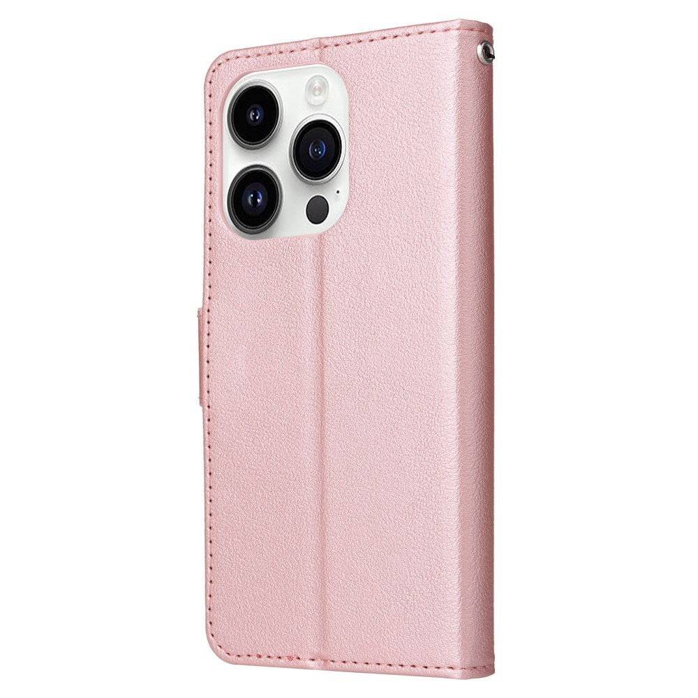 EIDERWOOD - iPhone 14 Pro Max Kunstlæder Flip Cover m. Strop - Rose Gold