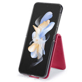 EIDERWOOD - Samsung Galaxy Z Flip7 FE / Flip6 Kunstlæder Flip Cover m. Kortholder & Ståfunktion - Lyserød