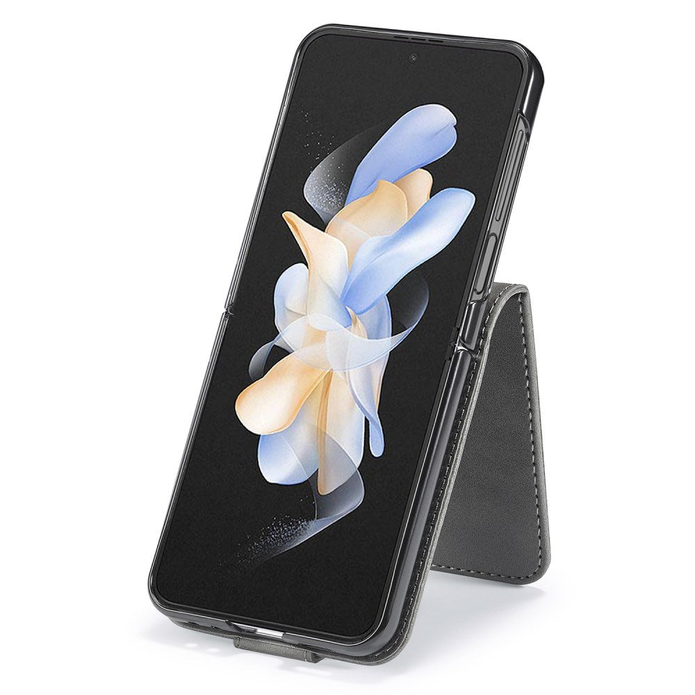 EIDERWOOD - Samsung Galaxy Z Flip7 FE / Flip6 Kunstlæder Flip Cover m. Kortholder & Ståfunktion - Grå