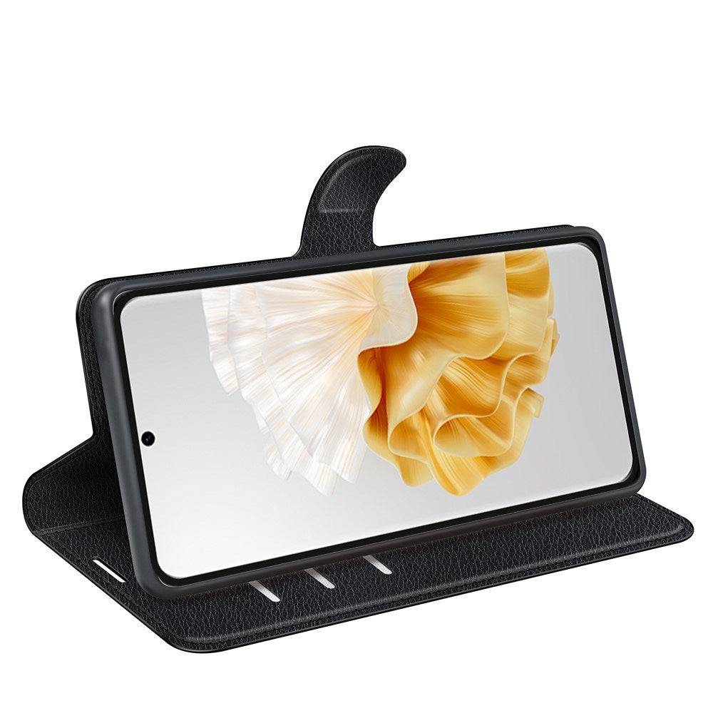 EIDERWOOD - Huawei Pura 70 - Kunstlæder Flip Cover m. Kortholder & Ståfunktion - Sort