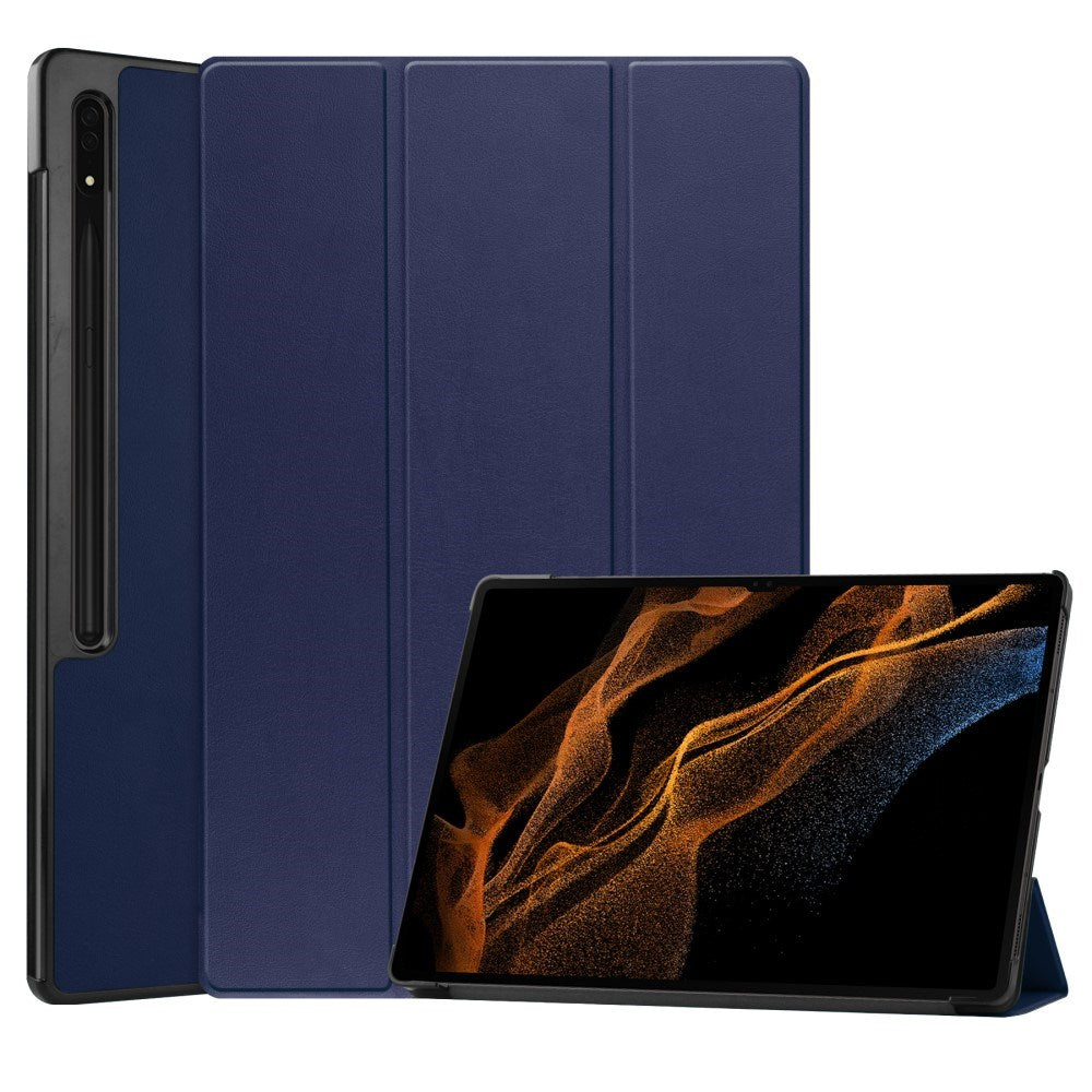 EIDERWOOD Samsung Galaxy Tab S10 Ultra Tri-Fold Læder Tablet Cover m. Standerfunktion - Blå