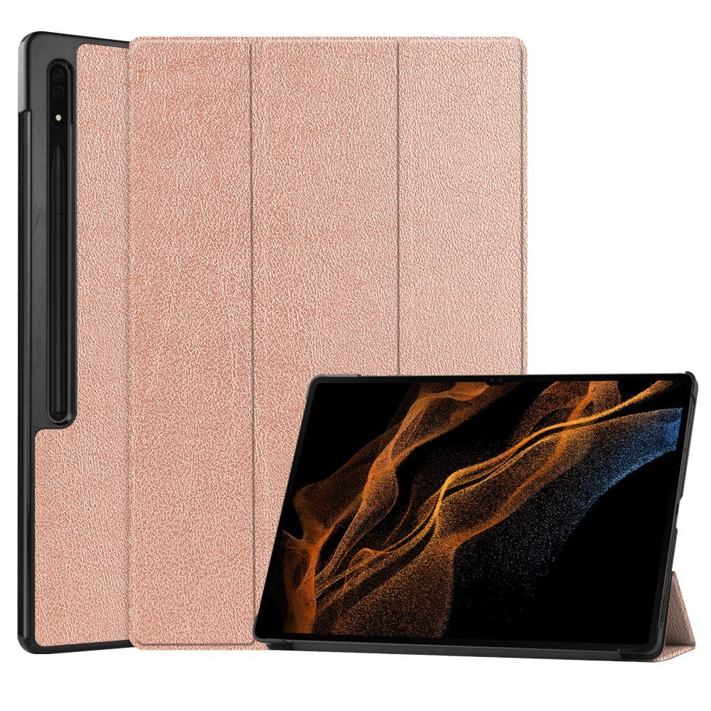 EIDERWOOD Samsung Galaxy Tab S10 Ultra Tri-Fold Læder Tablet Cover m. Standerfunktion - Rosenguld