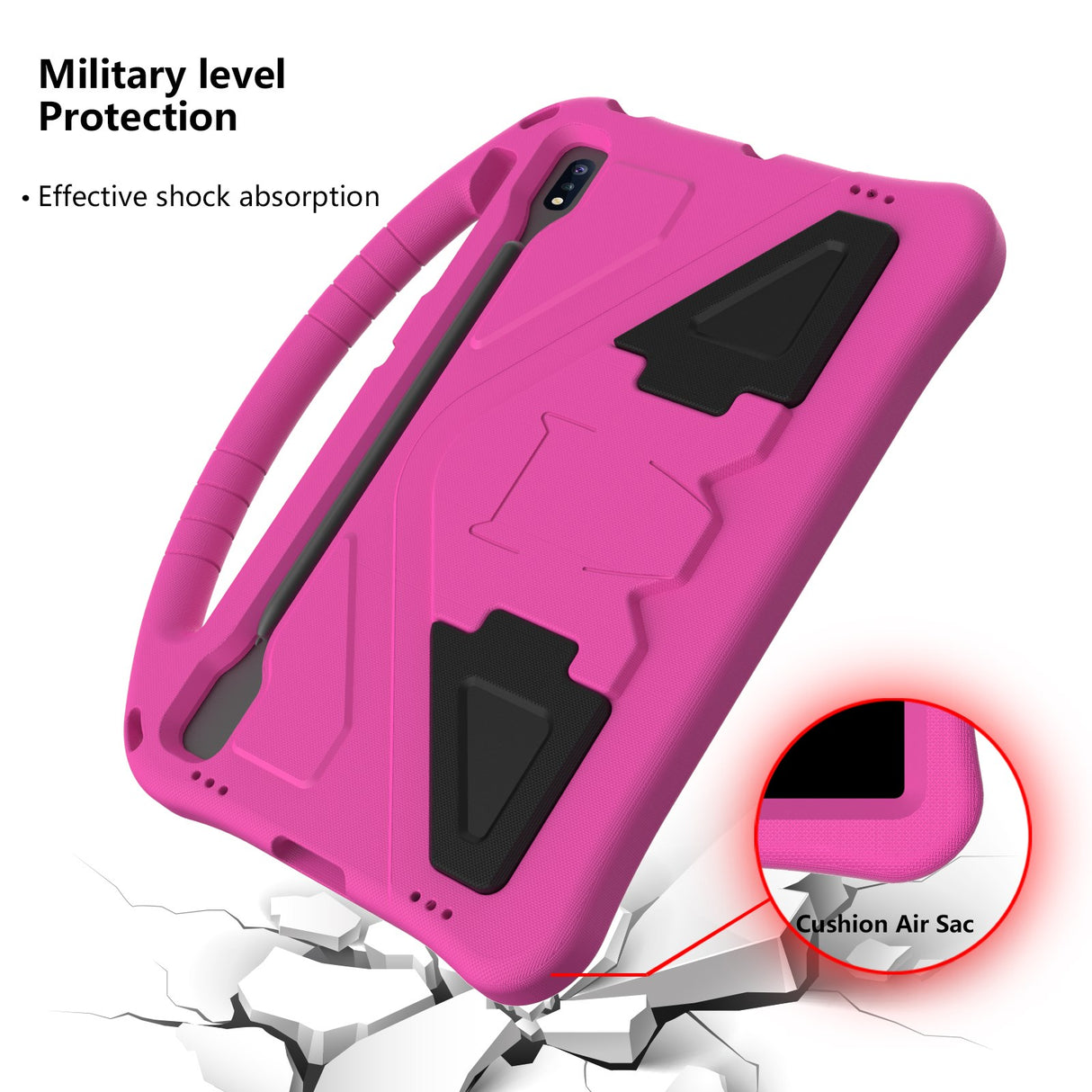 EIDERWOOD Samsung Galaxy Tab S10+ Cover med Kickstand og Håndtag - Pink