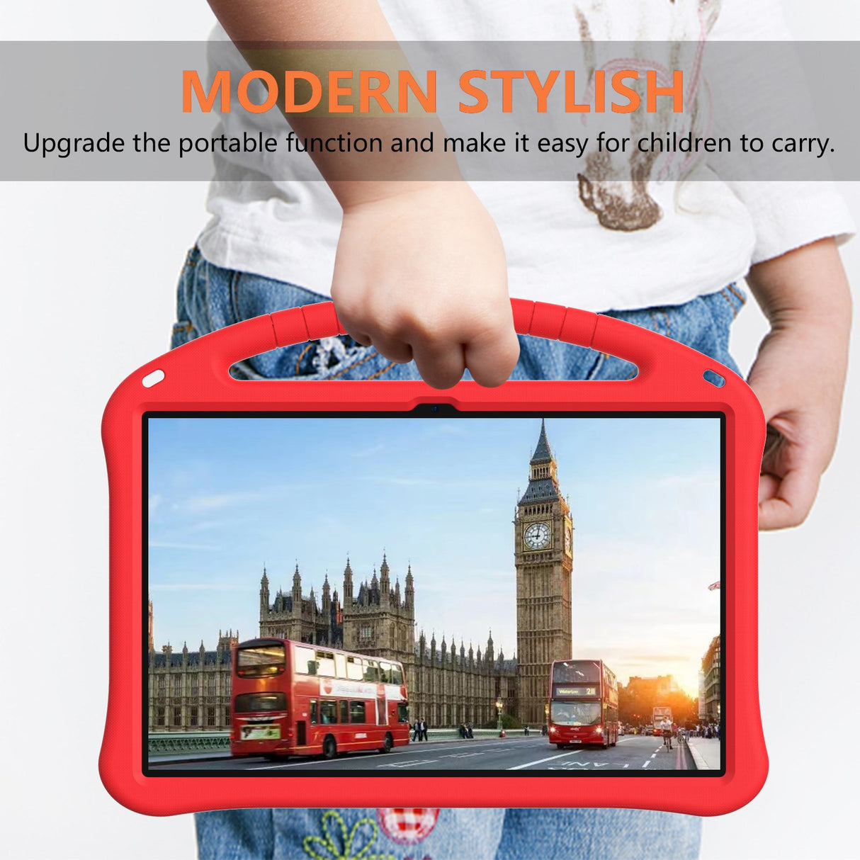 EIDERWOOD Samsung Galaxy Tab S10 Ultra Cover med Kickstand og Håndtag - Rød