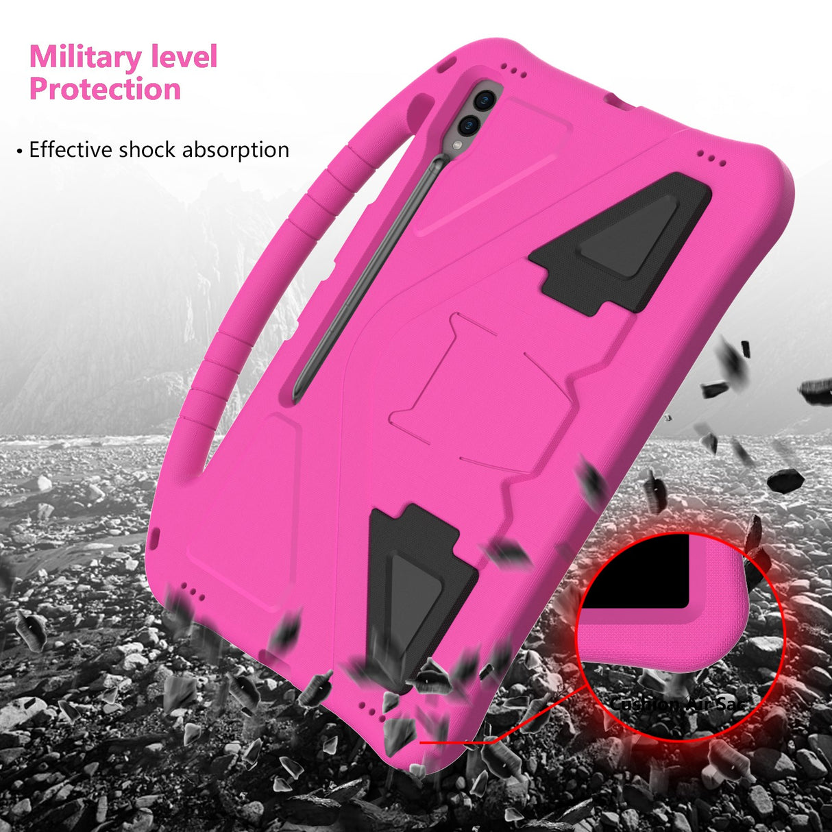 EIDERWOOD Samsung Galaxy Tab S10 Ultra Cover med Kickstand og Håndtag - Pink