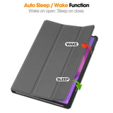 Lenovo IdeaTab Pro - EIDERWOOD Kunstlæder Flip Cover m. Ståfunktion & Pencil Holder - Grå