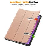 Lenovo IdeaTab Pro - EIDERWOOD Kunstlæder Flip Cover m. Ståfunktion & Pencil Holder - Rose Gold