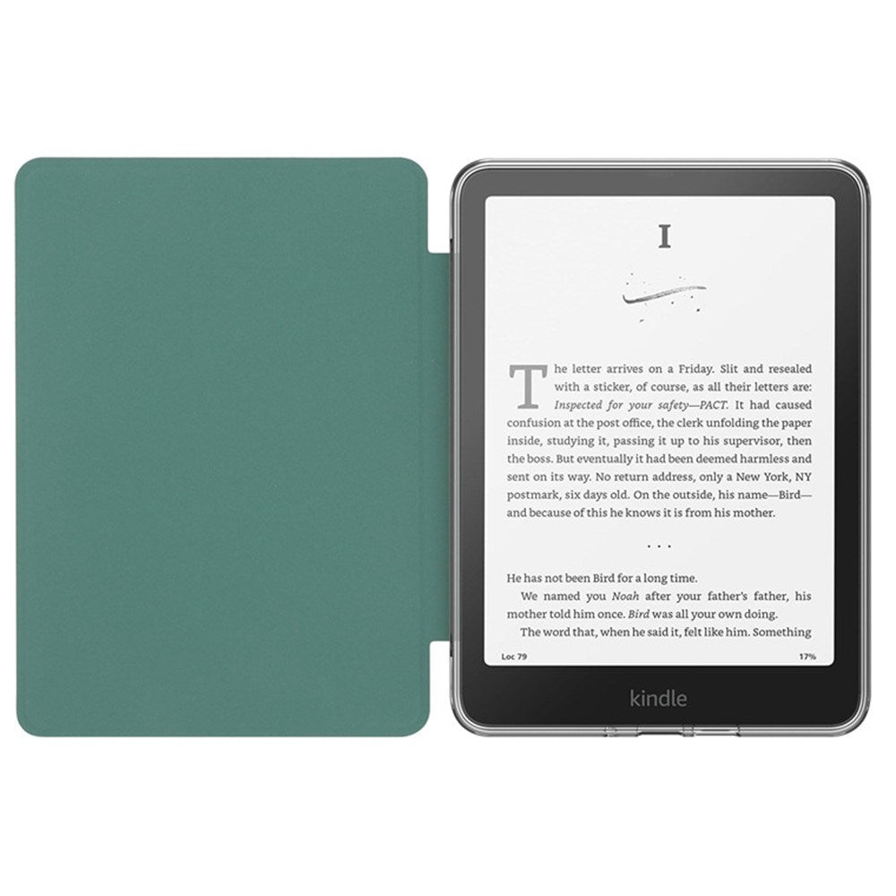 EIDERWOOD Amazon Kindle Paperwhite (2024) Kunstlæder Flip Case - Gennemsigtig / Mørkegrøn