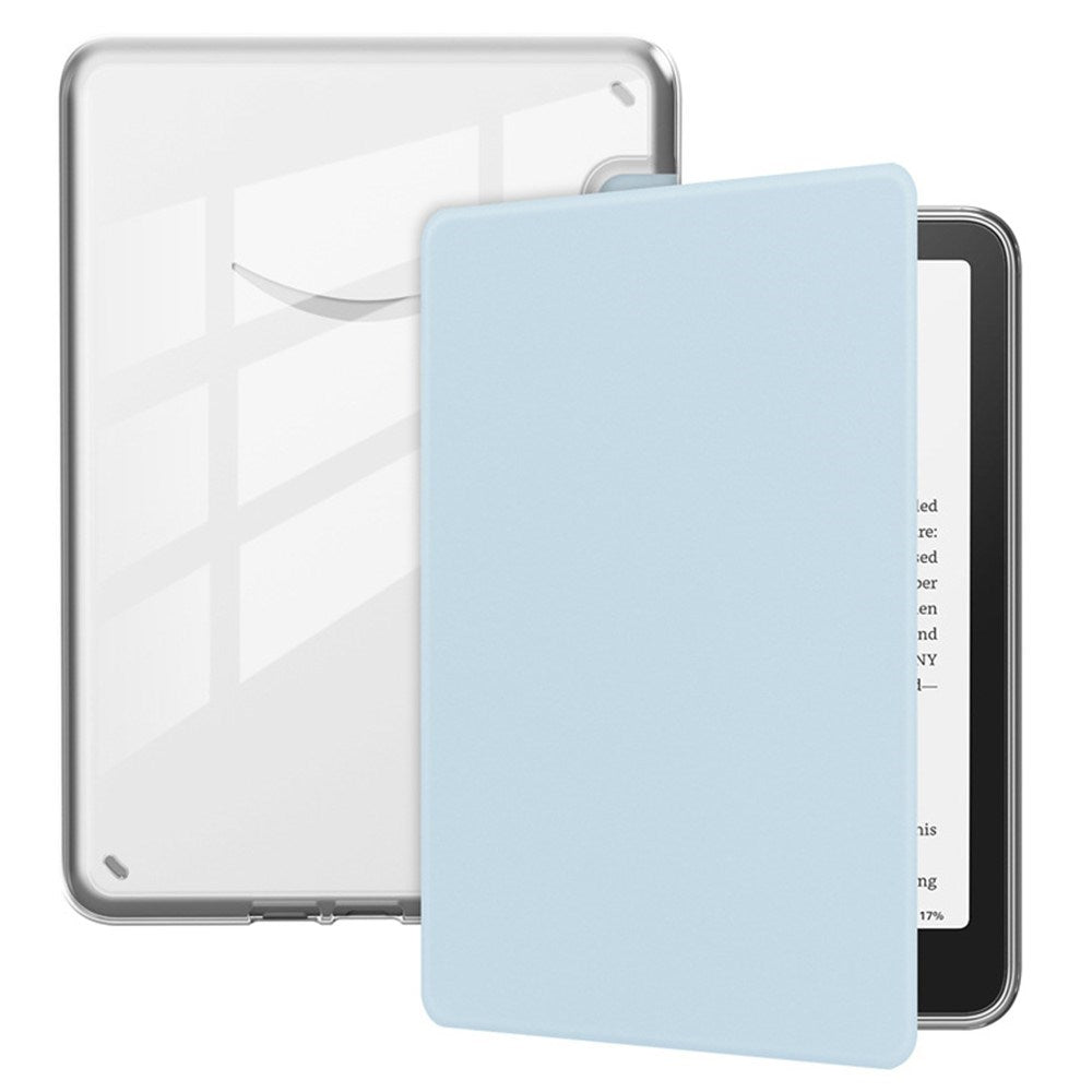 EIDERWOOD Amazon Kindle Paperwhite (2024) Kunstlæder Flip Case - Gennemsigtig / Lyseblå