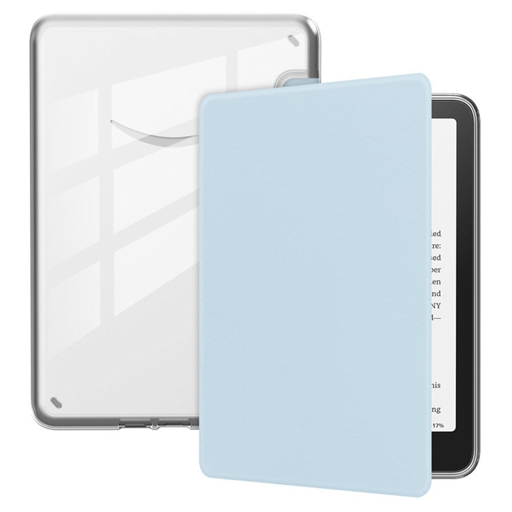 EIDERWOOD Amazon Kindle 11th Generation (2022) Kunstlæder Flip Case - Gennemsigtig / Lyseblå