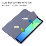 EIDERWOOD Samsung Galaxy Tab S10 Lite / S10 FE / S9 FE Tablet Flip Cover m. Ståfunktion & Stylus Pen-Holder - Gennemsigtig / Grålilla