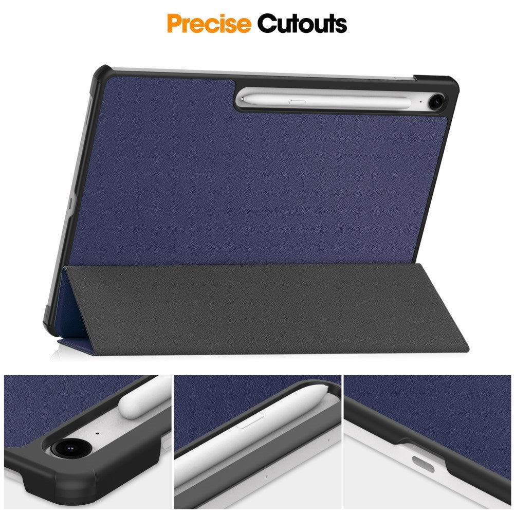 Samsung Galaxy Tab S10 FE+ (Plus) - EIDERWOOD Kunstlæder Flip Cover m. Ståfunktion & Pencil Holder - Blå