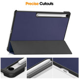 Samsung Galaxy Tab S10 FE+ (Plus) - EIDERWOOD Kunstlæder Flip Cover m. Ståfunktion & Pencil Holder - Blå