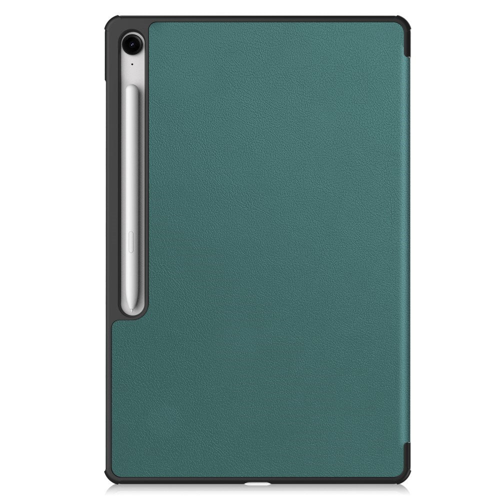 Samsung Galaxy Tab S10 FE+ (Plus) - EIDERWOOD Kunstlæder Flip Cover m. Ståfunktion & Pencil Holder - Grøn
