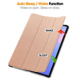 Samsung Galaxy Tab S10 FE+ (Plus) - EIDERWOOD Kunstlæder Flip Cover m. Ståfunktion & Pencil Holder - Rose Gold