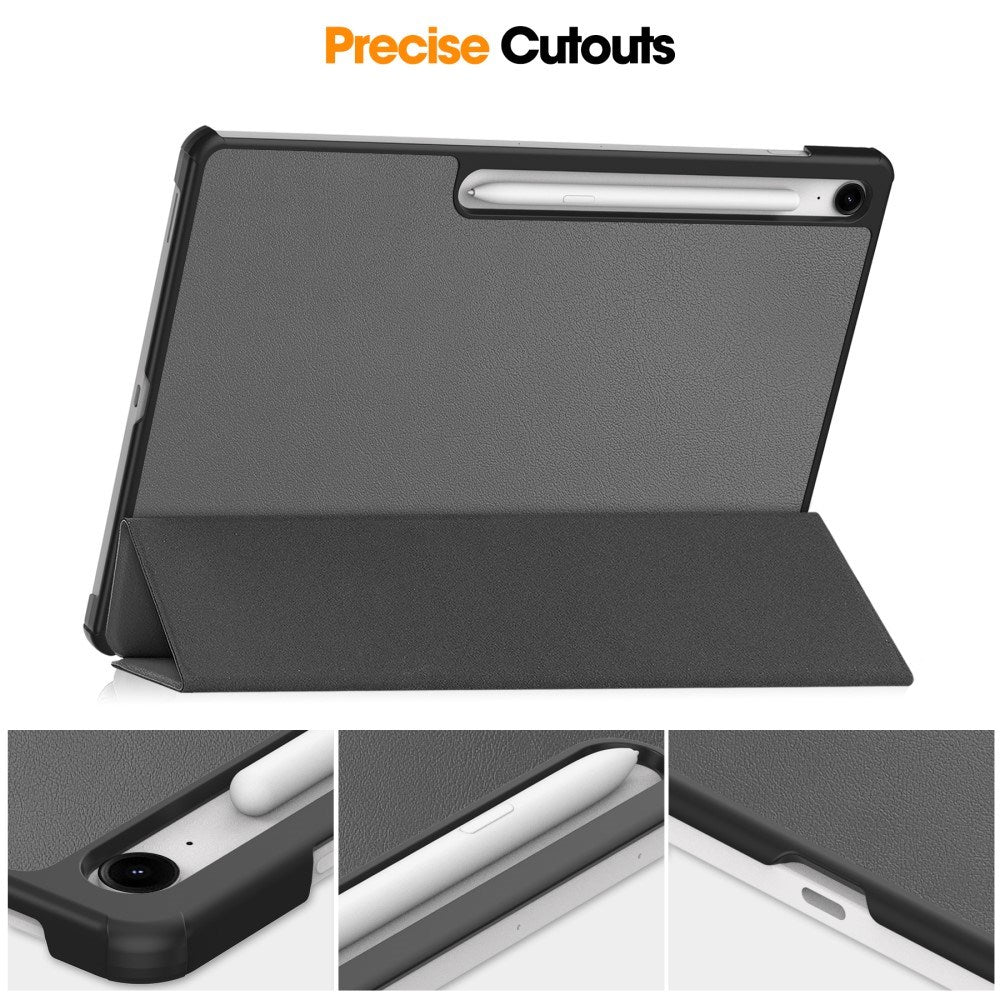 Samsung Galaxy Tab S10 FE+ (Plus) - EIDERWOOD Kunstlæder Flip Cover m. Ståfunktion & Pencil Holder - Grå