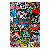 Samsung Galaxy Tab S10 FE+ (Plus) - EIDERWOOD Tri-Fold Kunstlæder Flip Cover m. Mønster - Graffiti