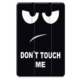 Samsung Galaxy Tab S10 FE+ (Plus) - EIDERWOOD Tri-Fold Kunstlæder Flip Cover m. Mønster - Don't Touch Me