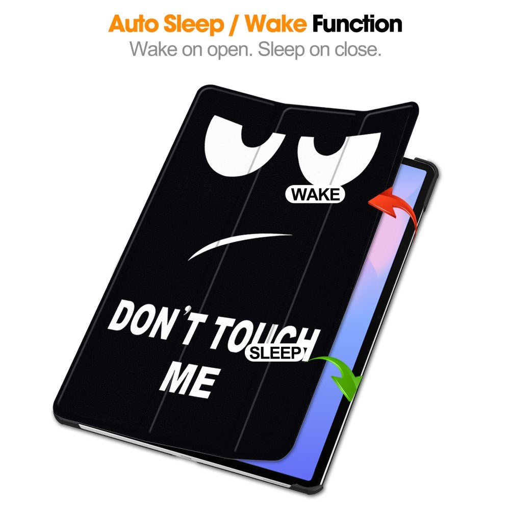 Samsung Galaxy Tab S10 FE+ (Plus) - EIDERWOOD Tri-Fold Kunstlæder Flip Cover m. Mønster - Don't Touch Me