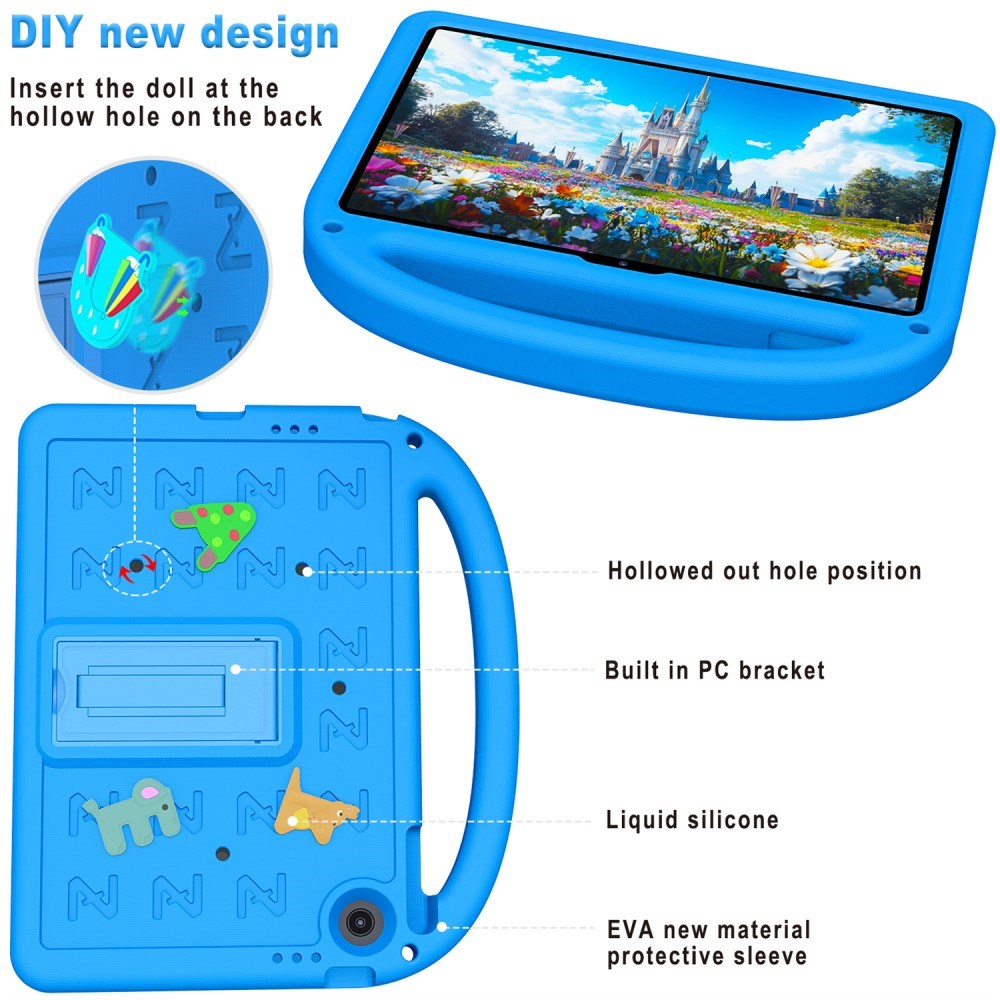 EIDERWOOD Lenovo Tab 10.1" Børne Cover m. Ståfunktion & Håndtag - Blå