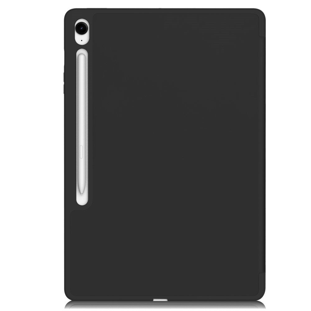 EIDERWOOD Samsung Galaxy Tab S10 FE+ (Plus) Tri-Fold Kunstlæder Tablet Cover m. Stylus Pen Holder - Sort