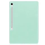 EIDERWOOD Samsung Galaxy Tab S10 FE+ (Plus) Tri-Fold Kunstlæder Tablet Cover m. Stylus Pen Holder - Lysegrøn