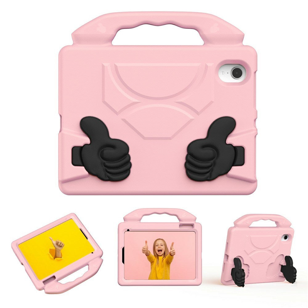 iPad Mini (2024 / 2021) - EIDERWOOD Børne Cover m. Thumb Kickstand - Lyserød