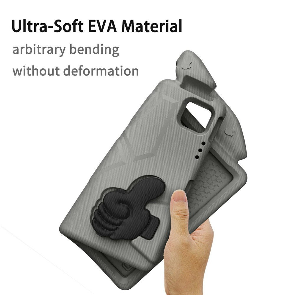 iPad Pro 12.9" (2022 / 2021 / 2020 / 2018) / Air 13" (2025 / 2024) / Pro 13" (2025 / 2024) - EIDERWOOD Børne Cover m. Thumb Kickstand - Grå