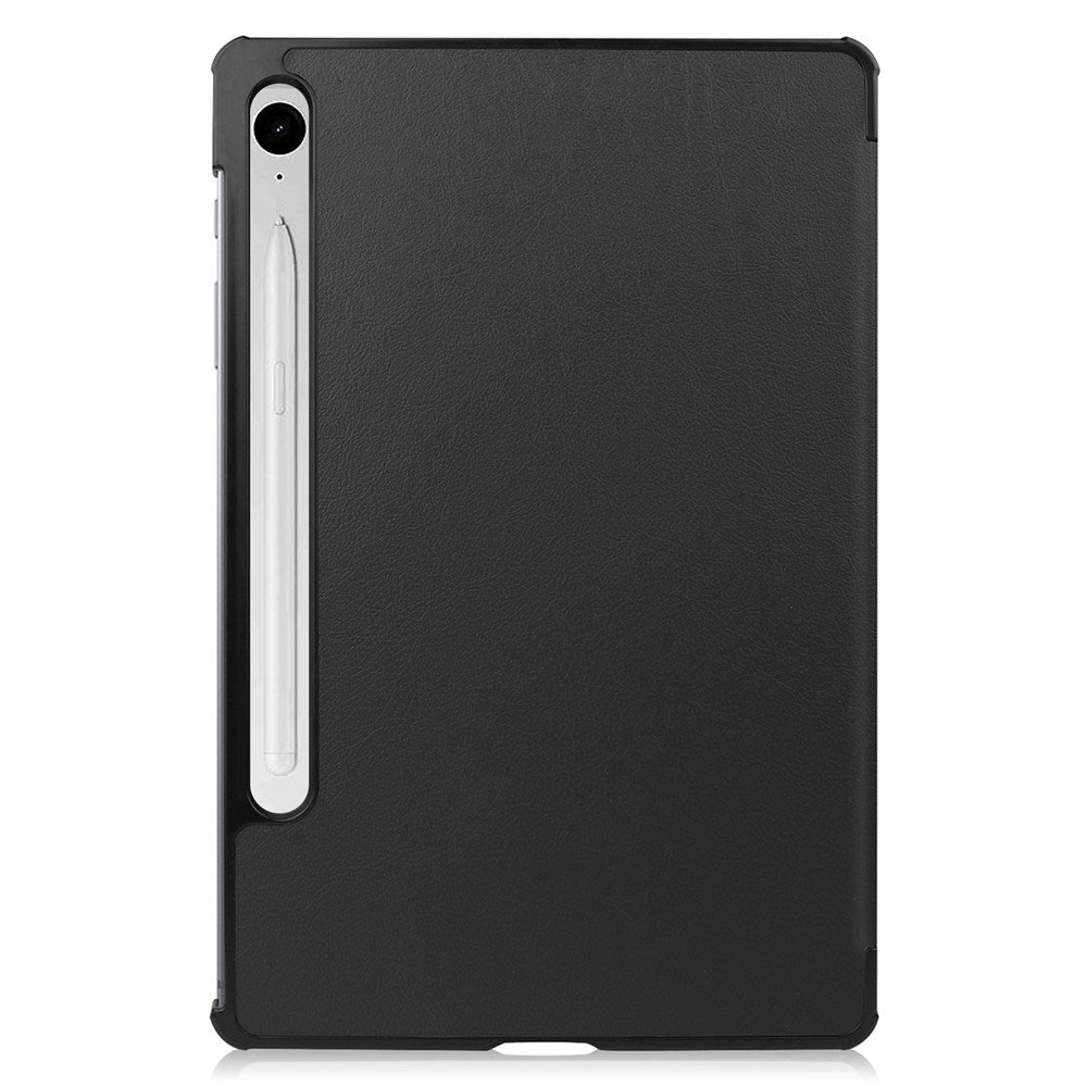 EIDERWOOD Samsung Galaxy Tab S11 / S10 Lite Tri-Fold Kunstlæder Flip Cover m. Stylus Pen Holder - Sort