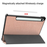 EIDERWOOD Samsung Galaxy Tab S11 / S10 Lite Tri-Fold Kunstlæder Flip Cover m. Stylus Pen Holder - Rose Gold
