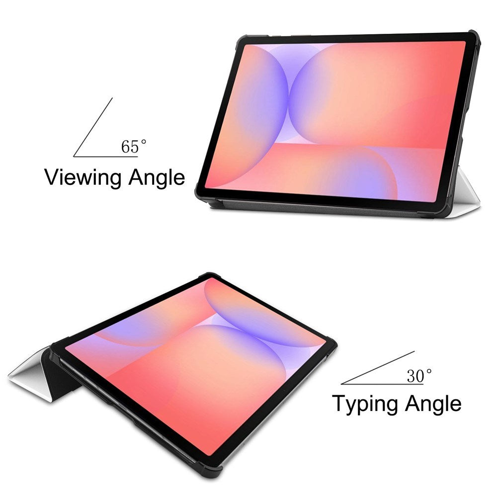 EIDERWOOD Samsung Galaxy Tab S11 / S10 Lite Tri-Fold Kunstlæder Flip Cover m. Stylus Pen Holder - Hvid