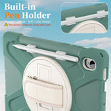 EIDERWOOD Samsung Galaxy Tab S11 Stødabsorberende Cover m. Roterbar Ståfunktion & Velcrostrop - Grøn