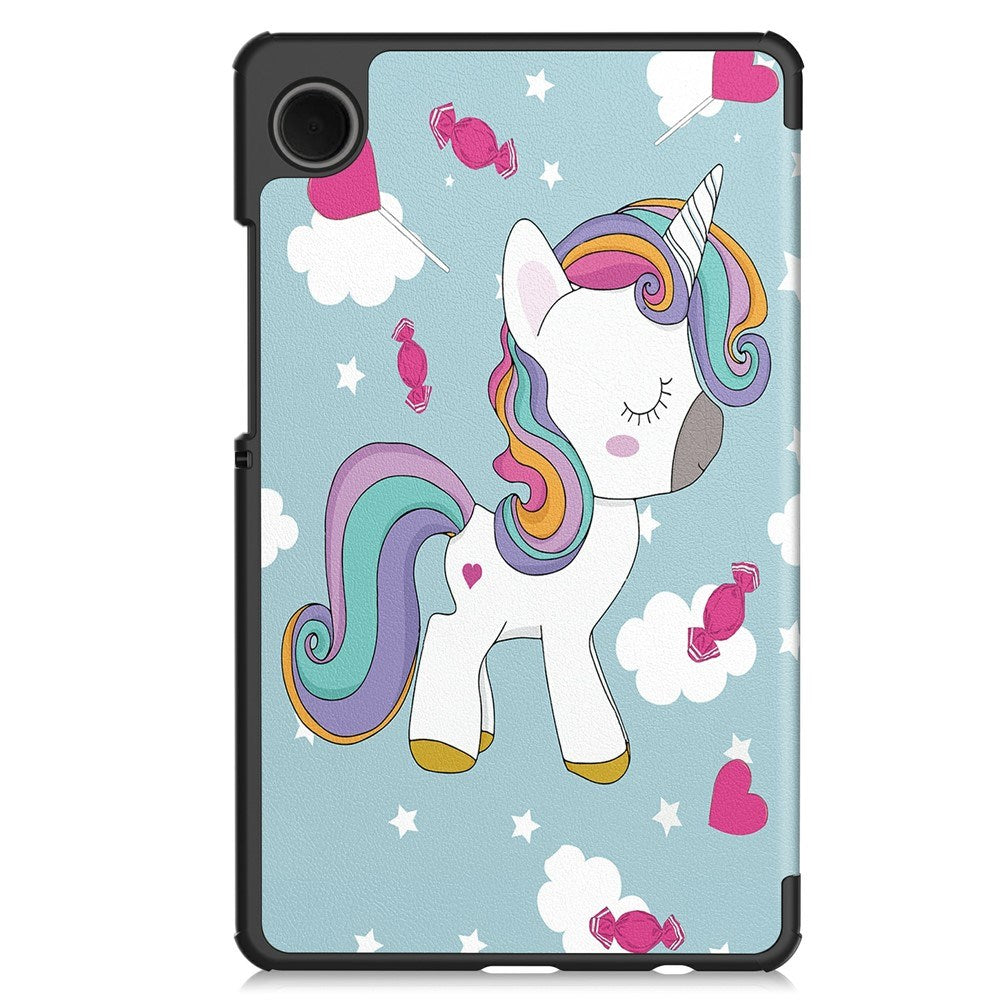 EIDERWOOD Samsung Galaxy Tab A11 Kunstlæder Tablet Cover m. Motiv - Enhjørning