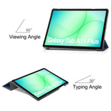Samsung Galaxy Tab A11+ (Plus) EIDERWOOD Kunstlæder Tablet Cover m. Standerfunktion - Mørkeblå