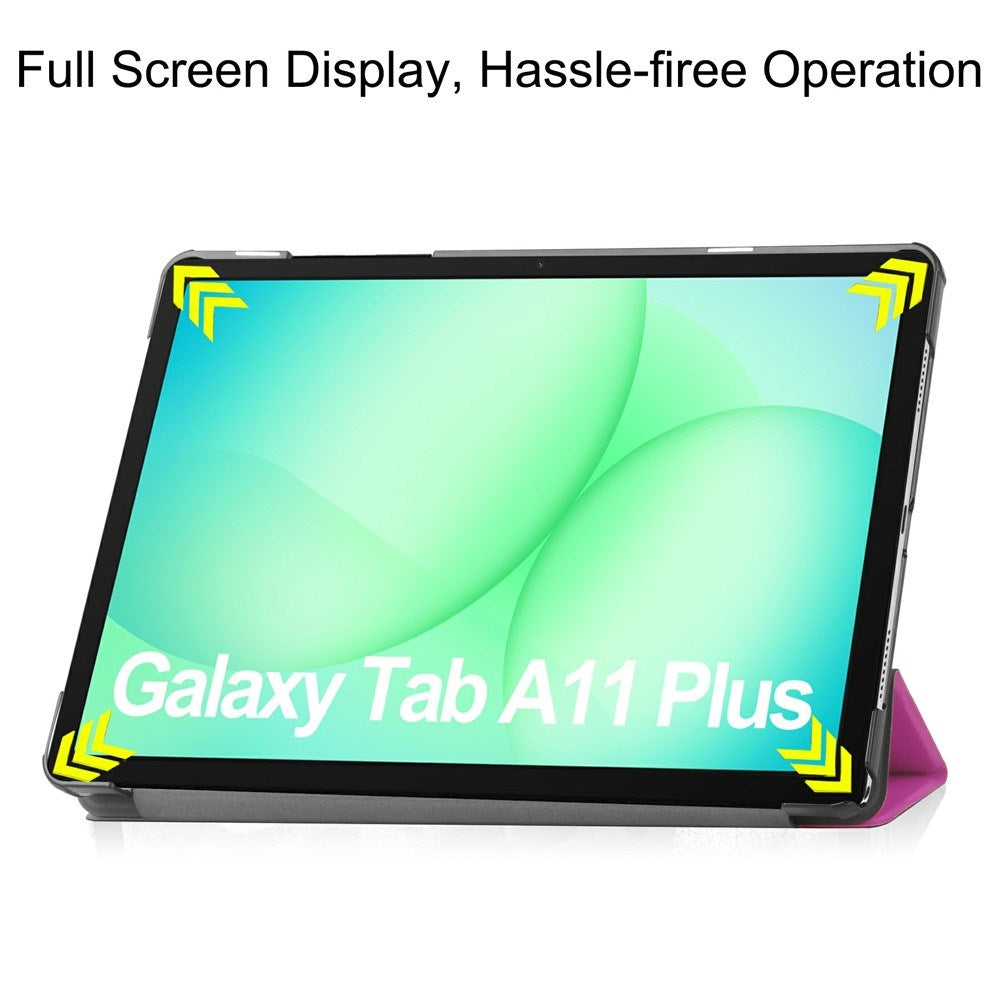 Samsung Galaxy Tab A11+ (Plus) EIDERWOOD Kunstlæder Tablet Cover m. Standerfunktion - Lilla