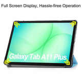 Samsung Galaxy Tab A11+ (Plus) EIDERWOOD Kunstlæder Tablet Cover m. Standerfunktion - Lyseblå