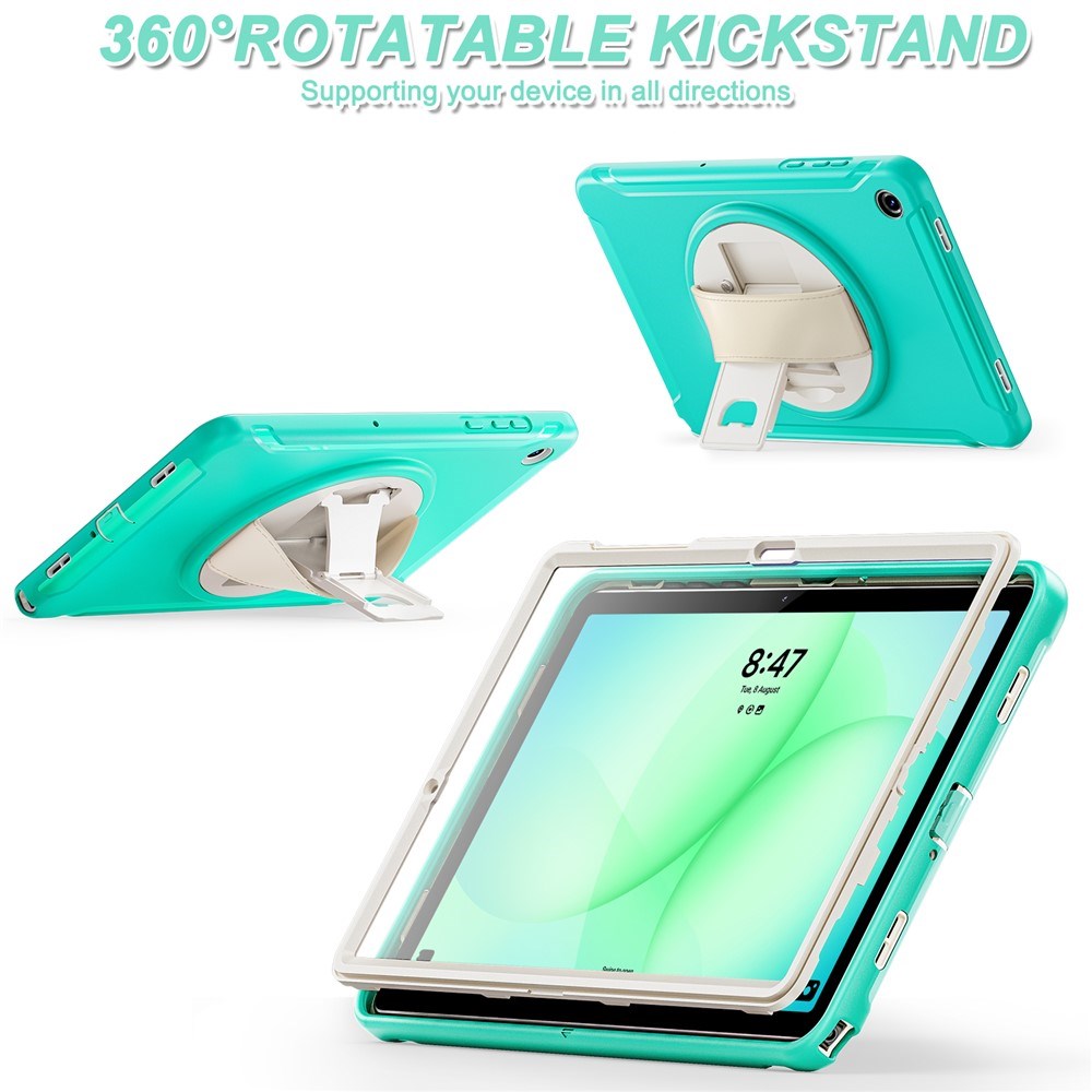 Samsung Galaxy Tab A11+ (Plus) EIDERWOOD Stødabsorberende Cover m. Roterbar Ståfunktion - Turkis