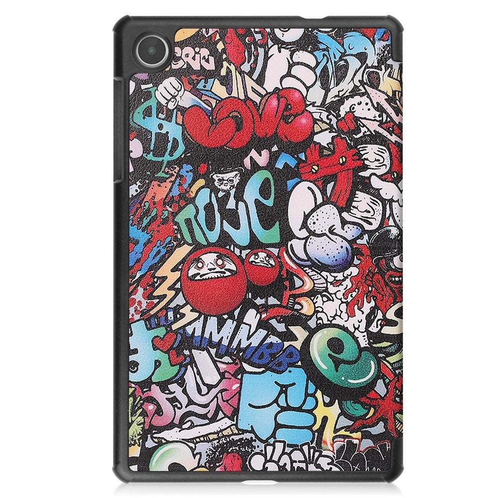 Lenovo Tab M8 (4. Gen.) - EIDERWOOD Tri-Fold Kunstlæder Flip Cover m. Mønster - Graffiti