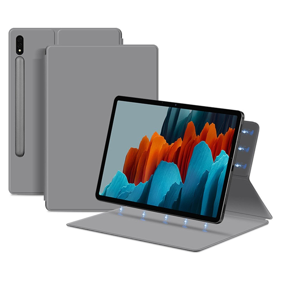 Samsung Galaxy Tab S8 / S7 - EIDERWOOD Kunstlæder Flip Cover m. Pen Holder - Grå