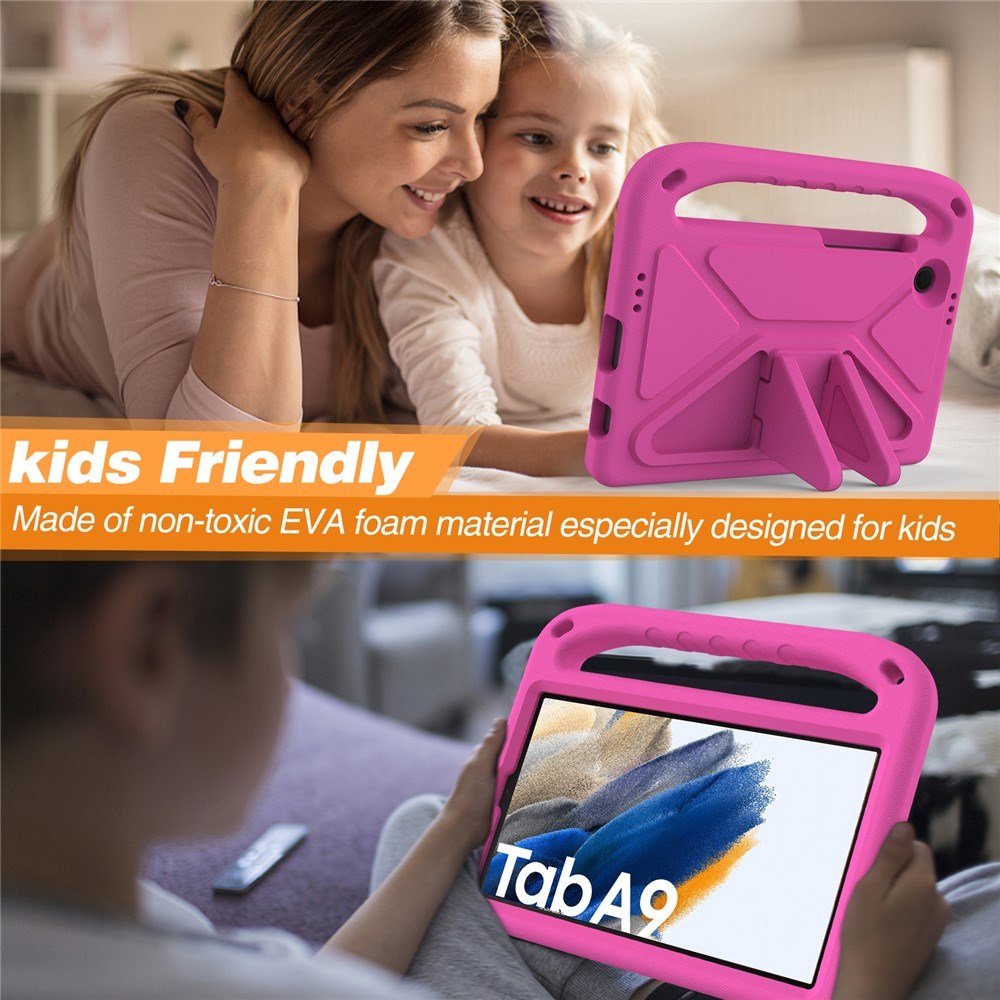 EIDERWOOD Samsung Galaxy Tab A11 / A9 Børnecover med Kickstand og Håndtag - Lyserød