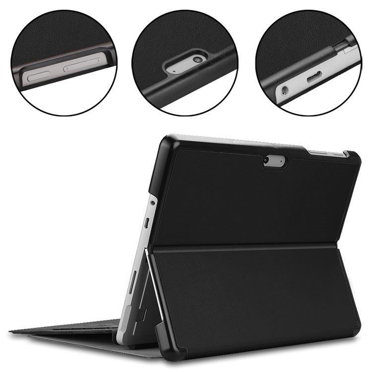 Microsoft Surface Go 4 - EIDERWOOD Kunstlæder Flip Cover - Sort