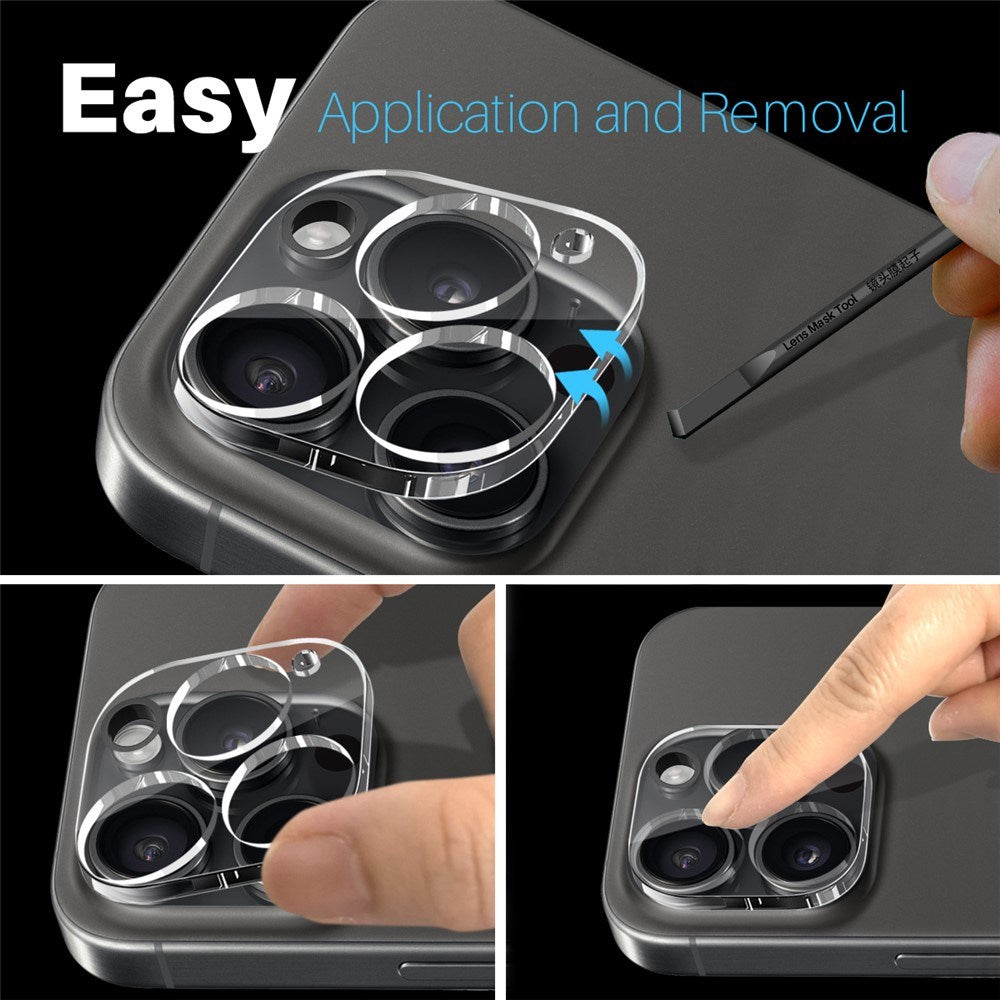 iPhone 15 Pro / 15 Pro Max NORTHJO Hærdet Kameralinsebeskyttelsesglas - Gennemsigtig