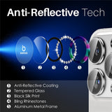 NORTHJO iPhone 16 Pro / 16 Pro Max Beskyttelse til Kameralinse m. Pyntesten - Multi