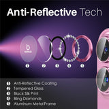 NORTHJO iPhone 16 / 16 Plus Beskyttelse til Kameralinse m. Pyntesten - Lyserød