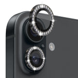 NORTHJO iPhone 16 / 16 Plus Beskyttelse til Kameralinse m. Pyntesten - Sort