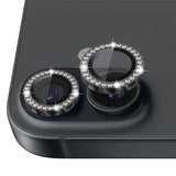 NORTHJO iPhone 16 / 16 Plus Beskyttelse til Kameralinse m. Pyntesten - Sort